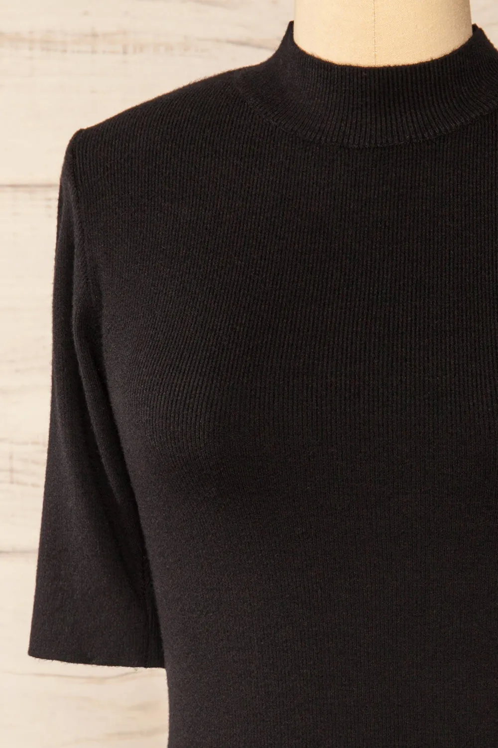 Palermo Black | Short Sleeve Mock Neck Top sold by Boutique 1861 product image thumbnail 2