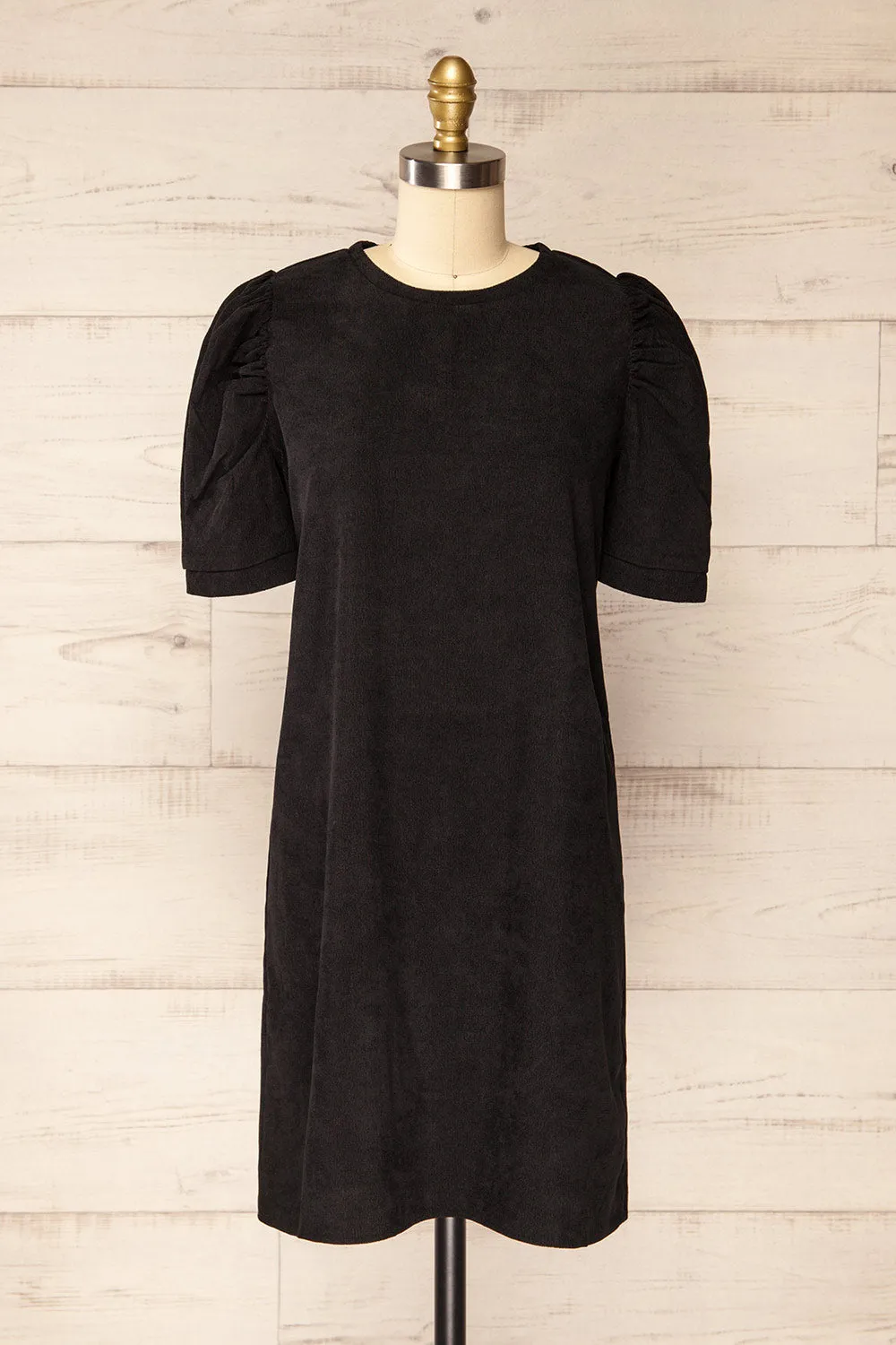 Marlo | Short Black Corduroy Dress sold by Boutique 1861