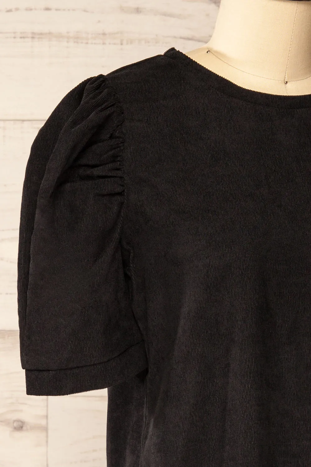 Marlo | Short Black Corduroy Dress sold by Boutique 1861 product image thumbnail 4