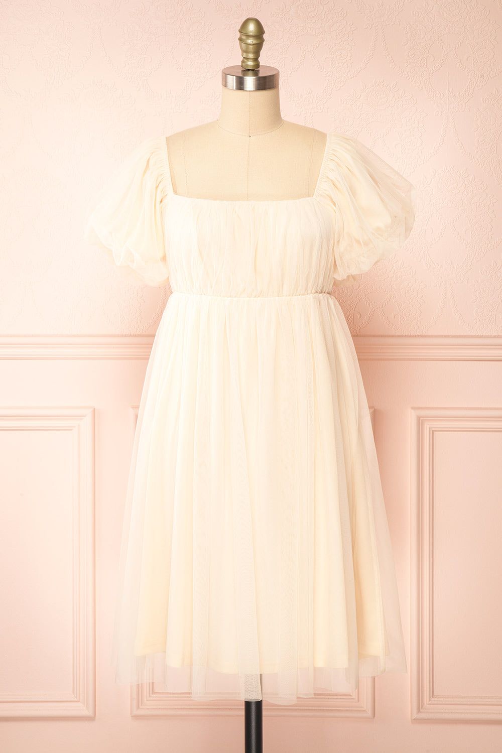 Faye | Beige Babydoll Dress sold by Boutique 1861