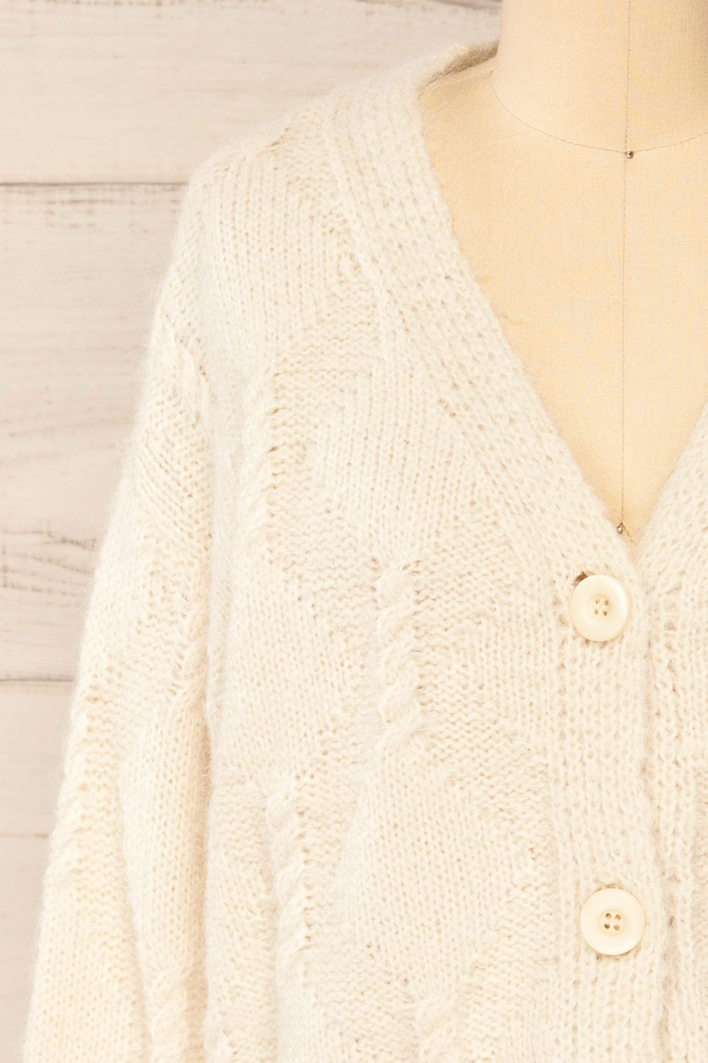Eggje Ivory | Button-Up Knit Cardigan sold by Boutique 1861 product image thumbnail 2