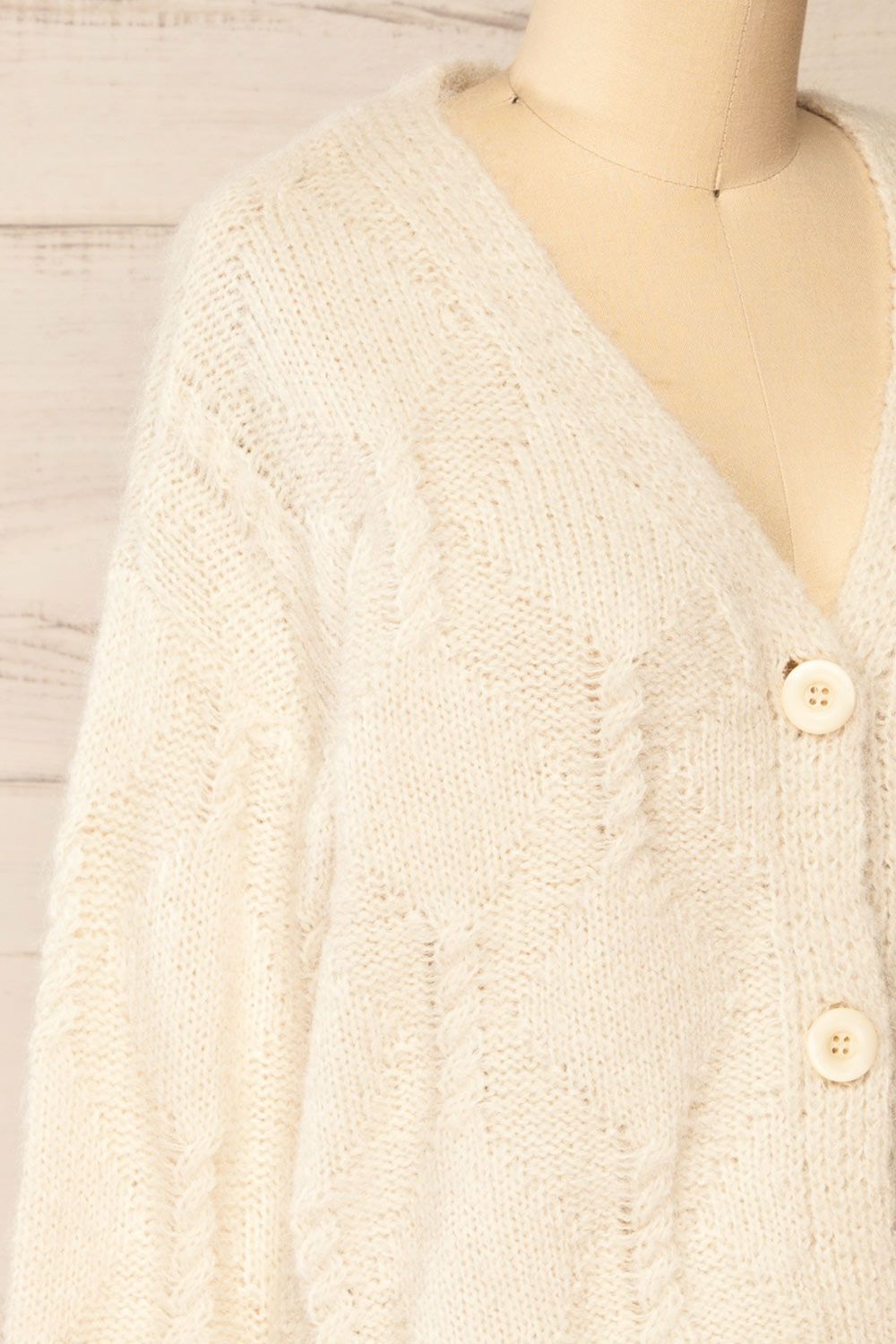 Eggje Ivory | Button-Up Knit Cardigan sold by Boutique 1861 product image thumbnail 4