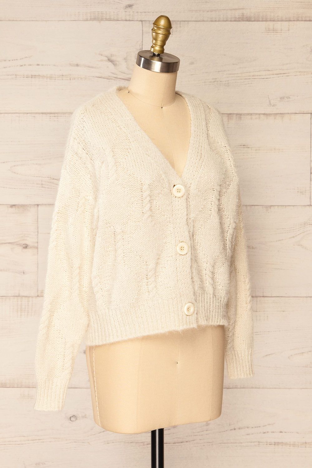 Eggje Ivory | Button-Up Knit Cardigan sold by Boutique 1861 product image thumbnail 3