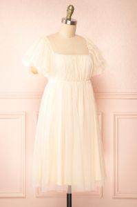 Faye | Beige Babydoll Dress sold by Boutique 1861
