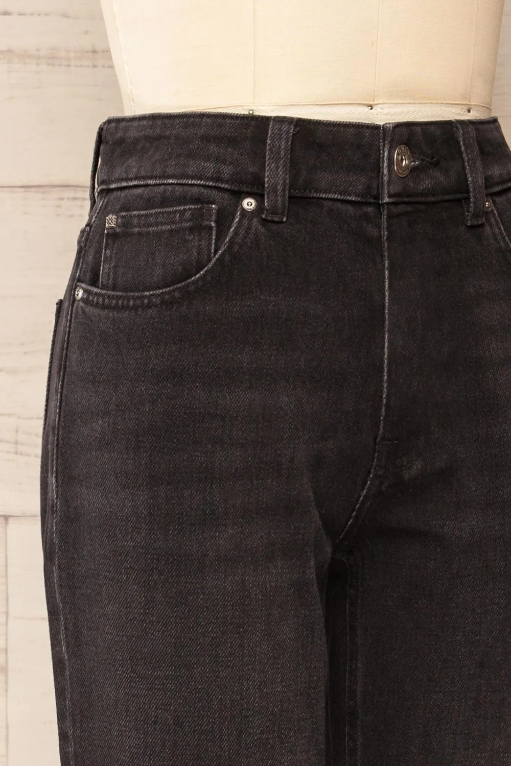 Pleven | Black High-Waisted Straight Leg Jeans sold by Boutique 1861 product image thumbnail 4