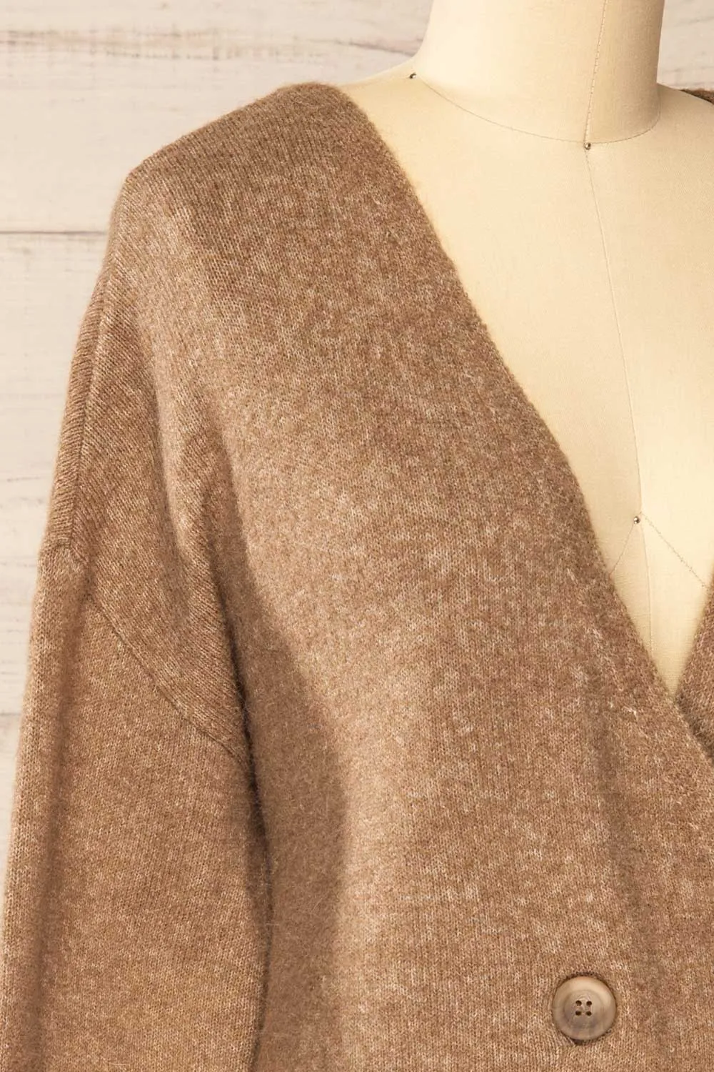Perceval Taupe | Double-Breasted Knit Cardigan sold by Boutique 1861 product image thumbnail 5