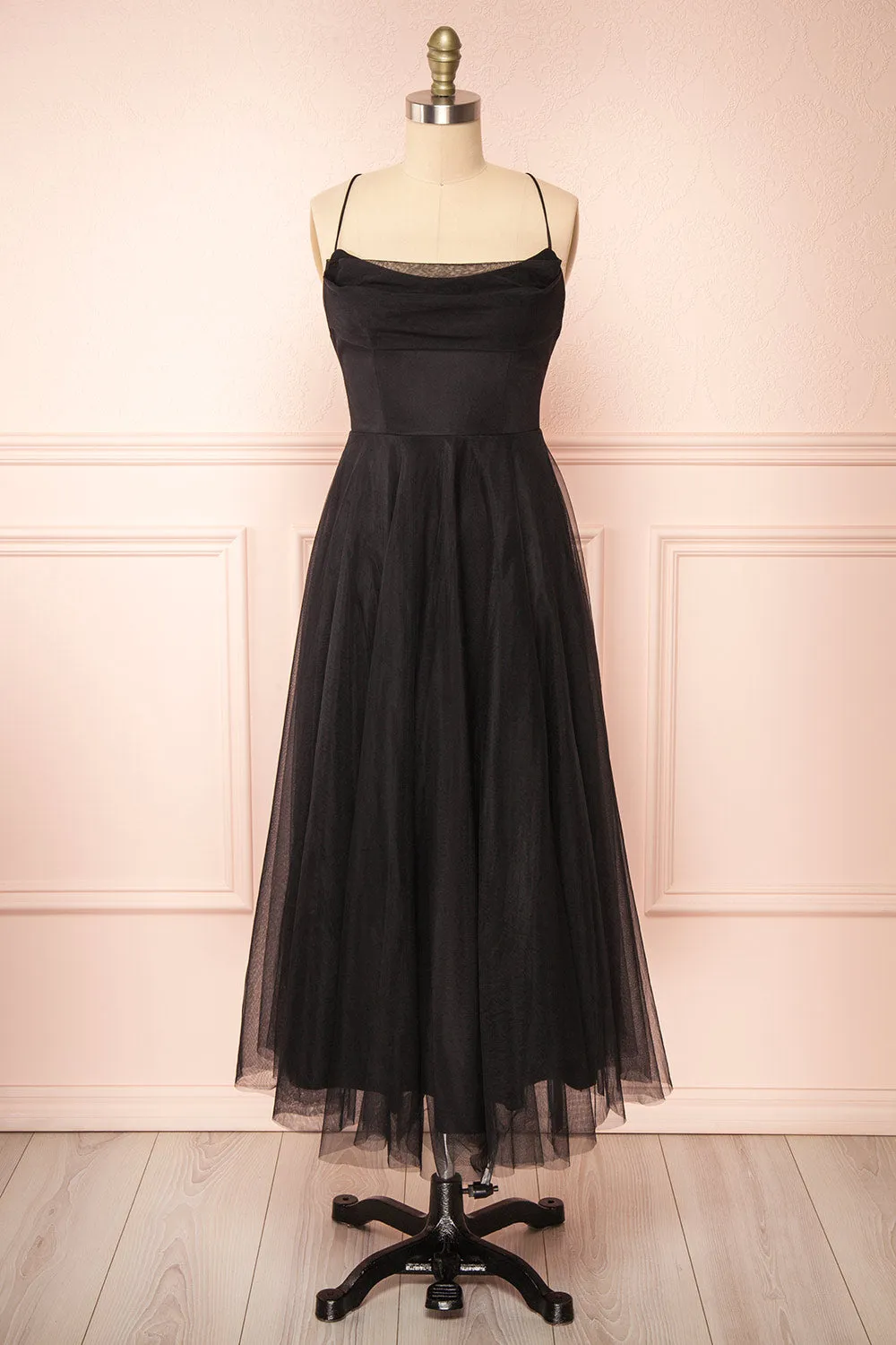 Valerie Black | A-Line Tulle Midi Dress sold by Boutique 1861