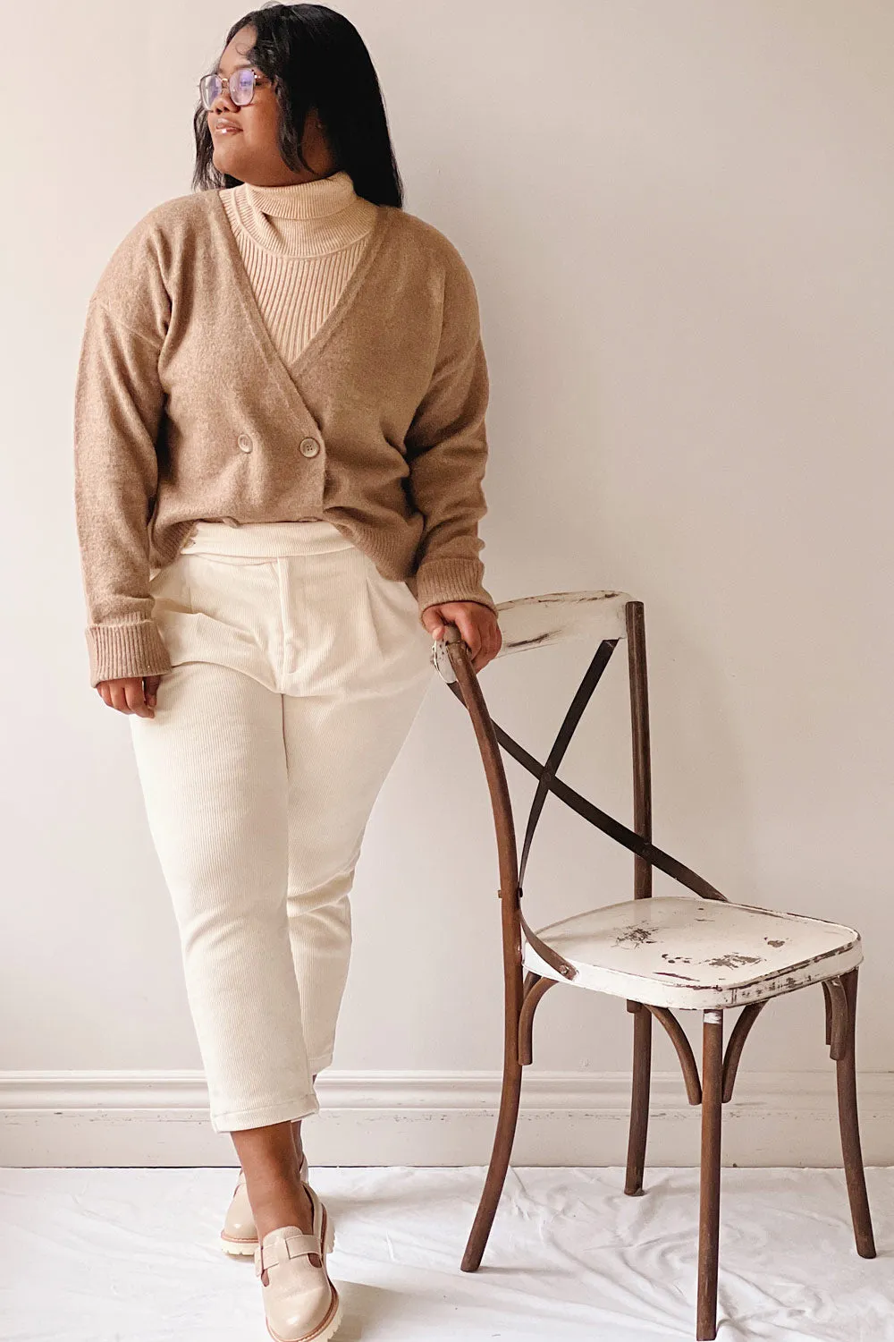 Perceval Taupe | Double-Breasted Knit Cardigan sold by Boutique 1861 product image thumbnail 2