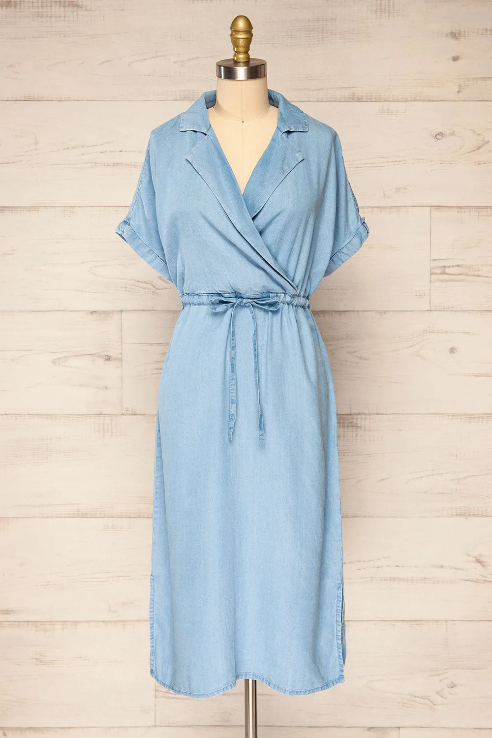 Johanna Blue | Midi Dress w/ Drawstring sold by Boutique 1861