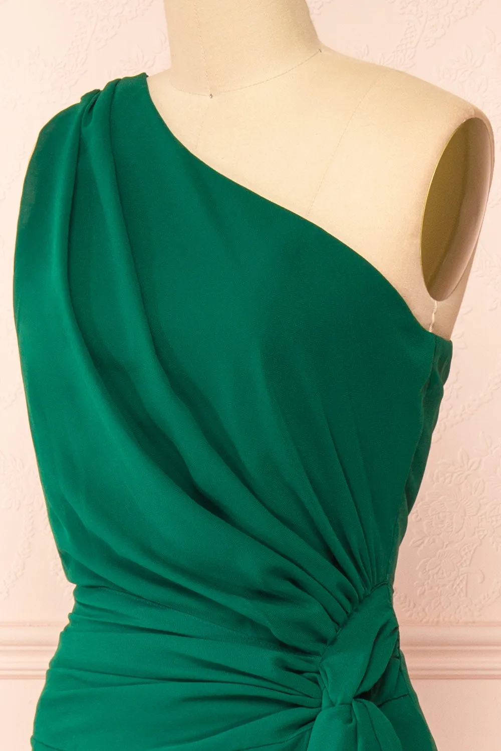 Thaleia | Green One Shoulder Maxi Dress w/ Very High Slit sold by Boutique 1861 product image thumbnail 4