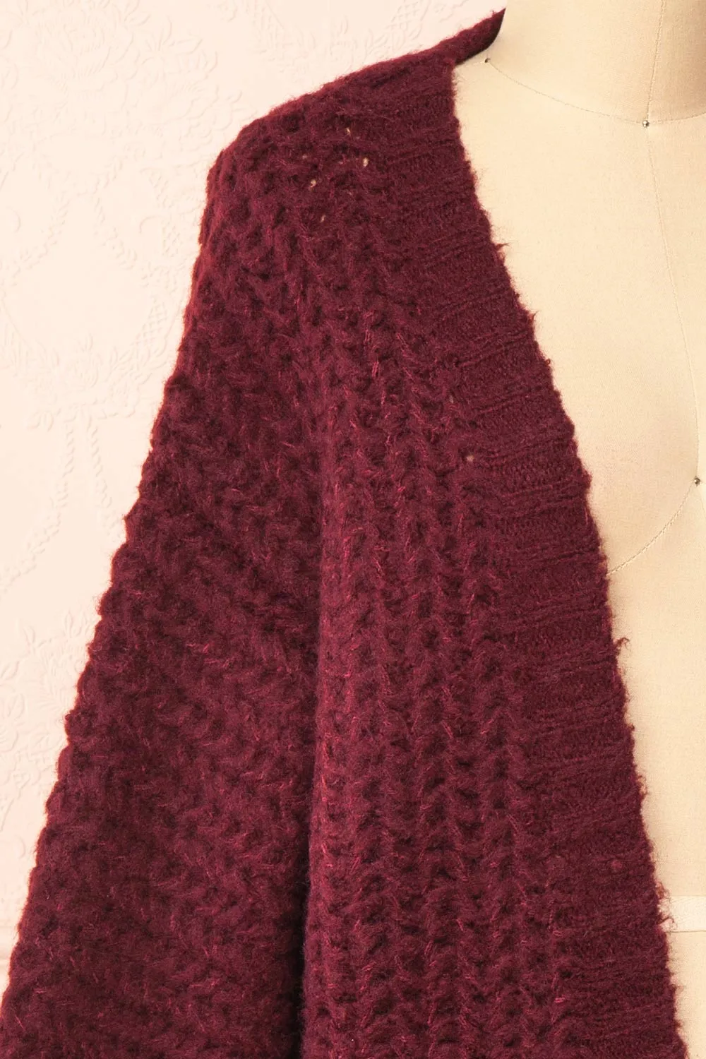 Francoise Burgundy | Knit Open-Front Cardigan sold by Boutique 1861 product image thumbnail 4