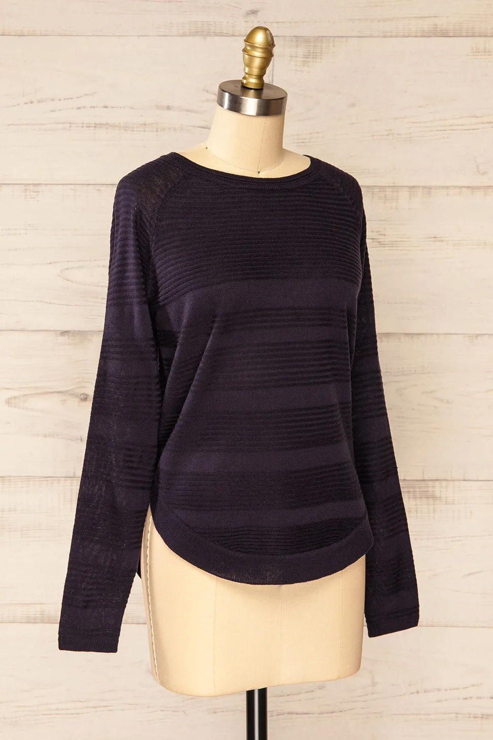 Mirando Navy | Thin Knit Striped Sweater sold by Boutique 1861 product image thumbnail 3