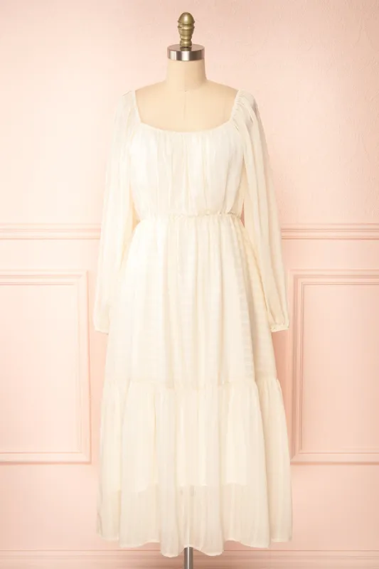 Thyiai | Tiered Midi Dress w/ Long Sleeves sold by Boutique 1861