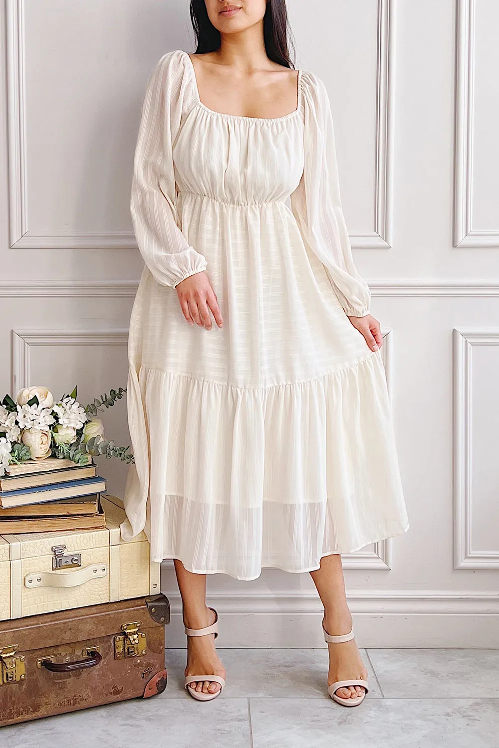 Thyiai | Tiered Midi Dress w/ Long Sleeves sold by Boutique 1861 product image thumbnail 2