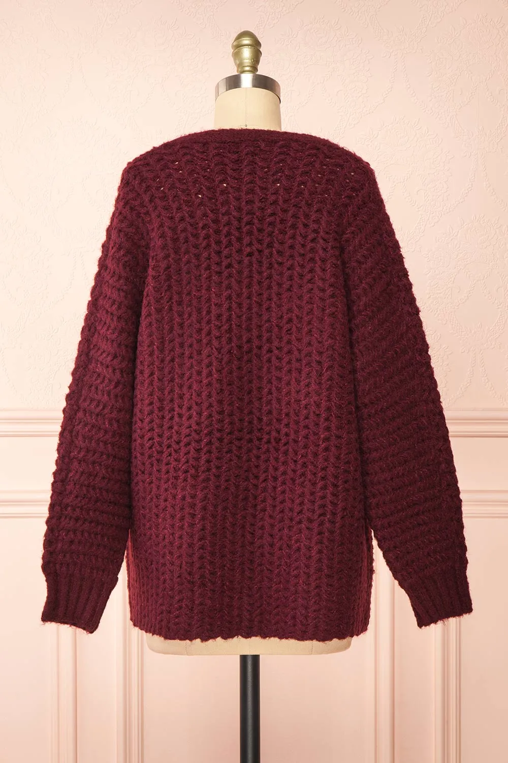Francoise Burgundy | Knit Open-Front Cardigan sold by Boutique 1861 product image thumbnail 5