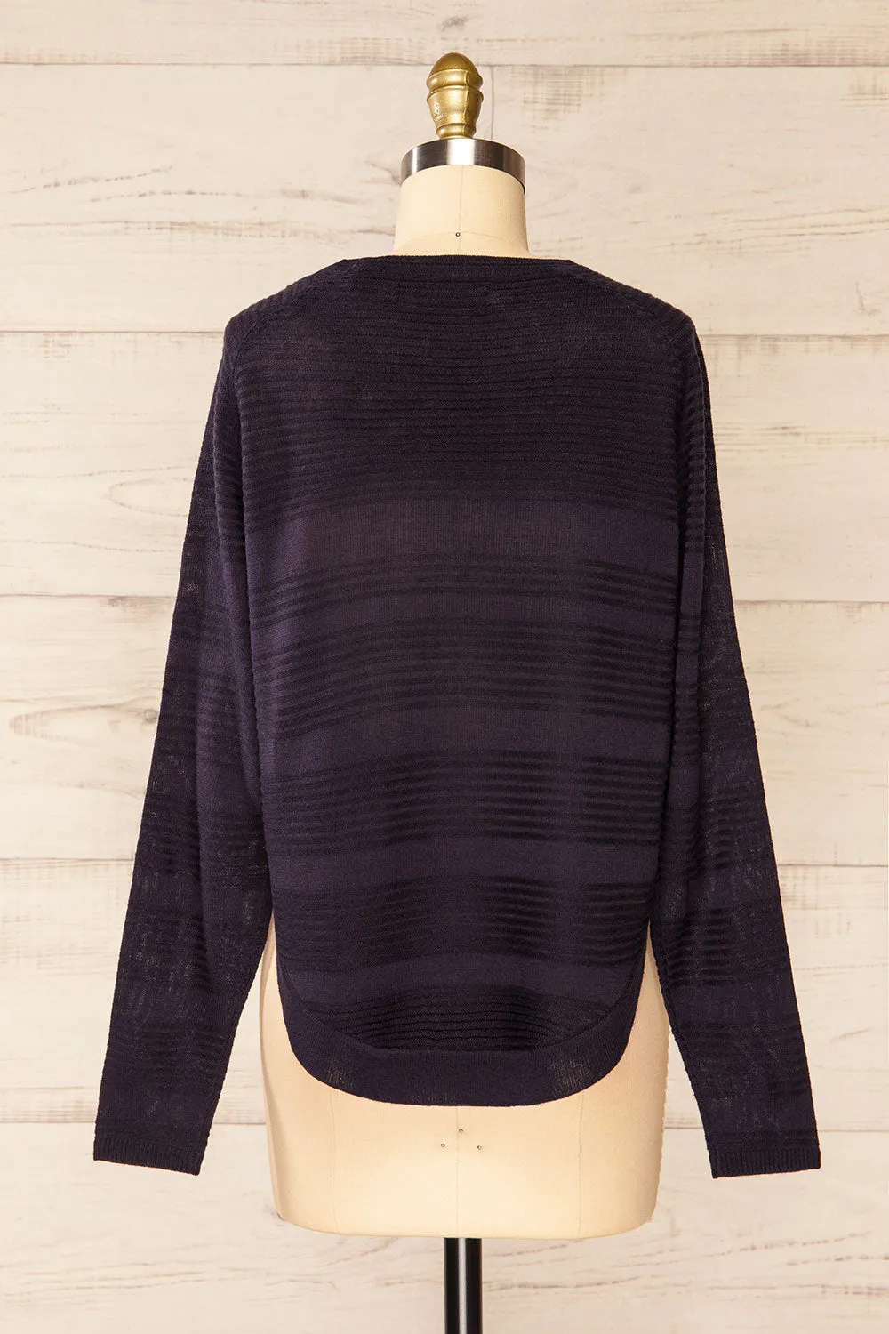 Mirando Navy | Thin Knit Striped Sweater sold by Boutique 1861 product image thumbnail 5