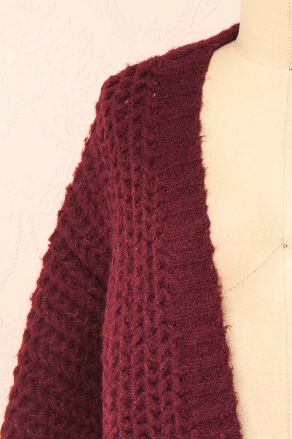 Francoise Burgundy | Knit Open-Front Cardigan sold by Boutique 1861 product image thumbnail 2