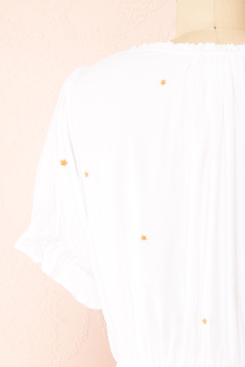 Elden | White Peplum Top w/ Floral Embroidery sold by Boutique 1861 product image thumbnail 5