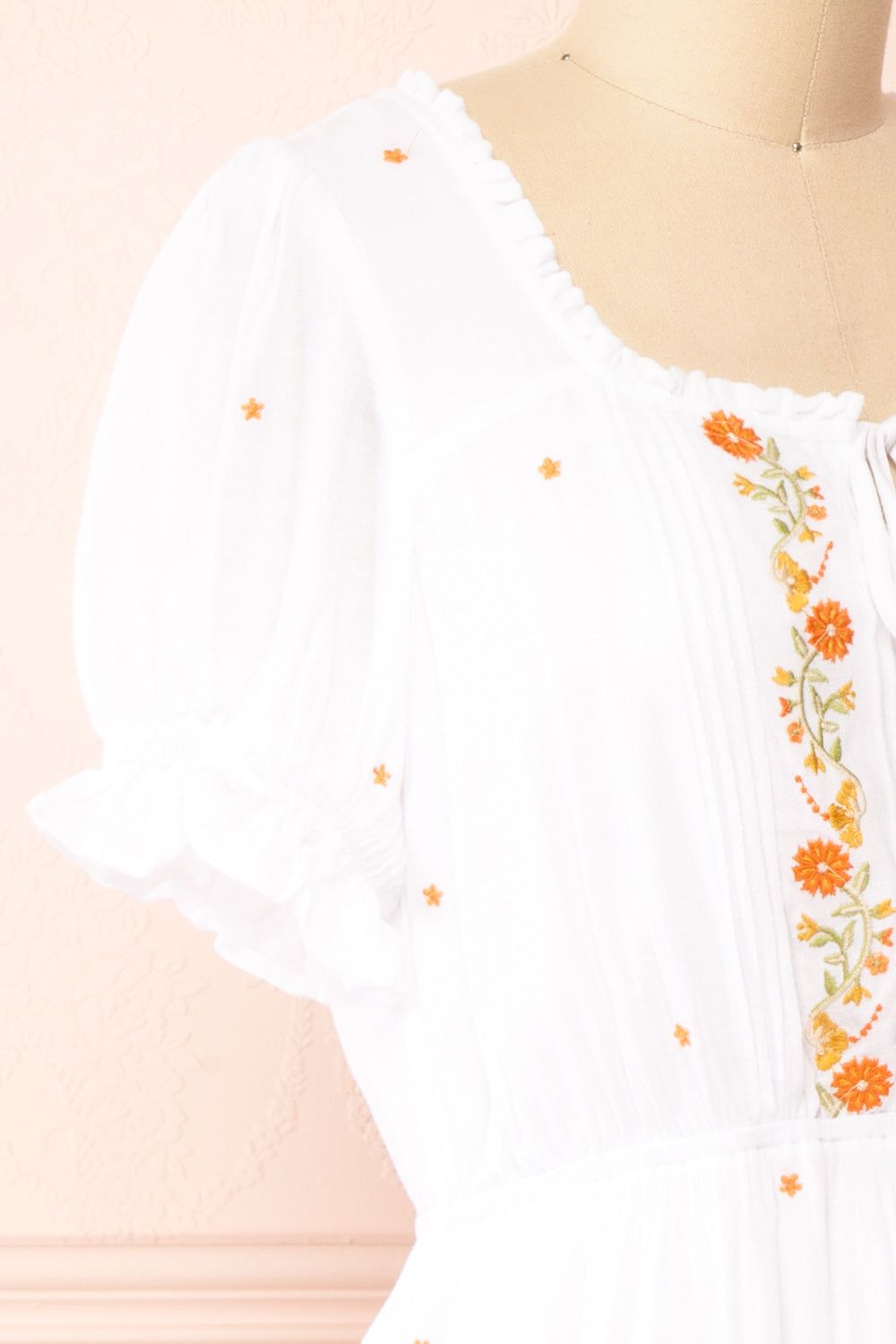 Elden | White Peplum Top w/ Floral Embroidery sold by Boutique 1861 product image thumbnail 4