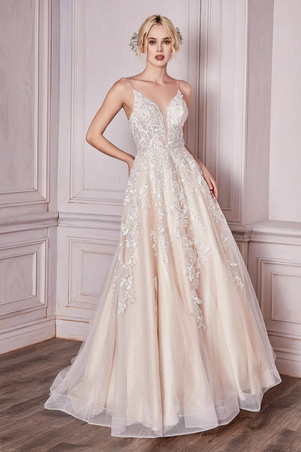 Aicha | Beige Embroidered Bridal Gown w/ Sequins sold by Boutique 1861 product image thumbnail 2