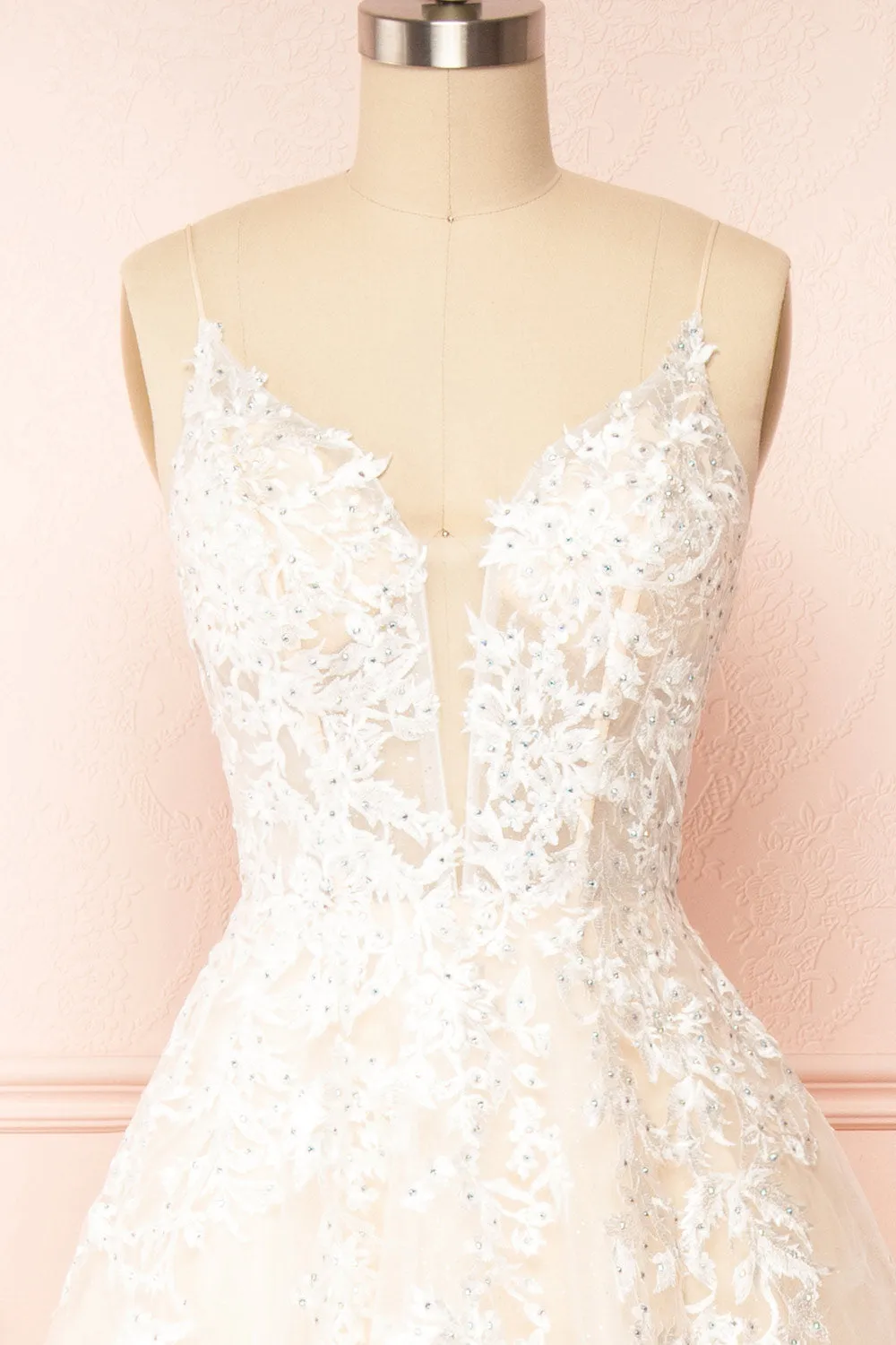 Aicha | Beige Embroidered Bridal Gown w/ Sequins sold by Boutique 1861 product image thumbnail 4
