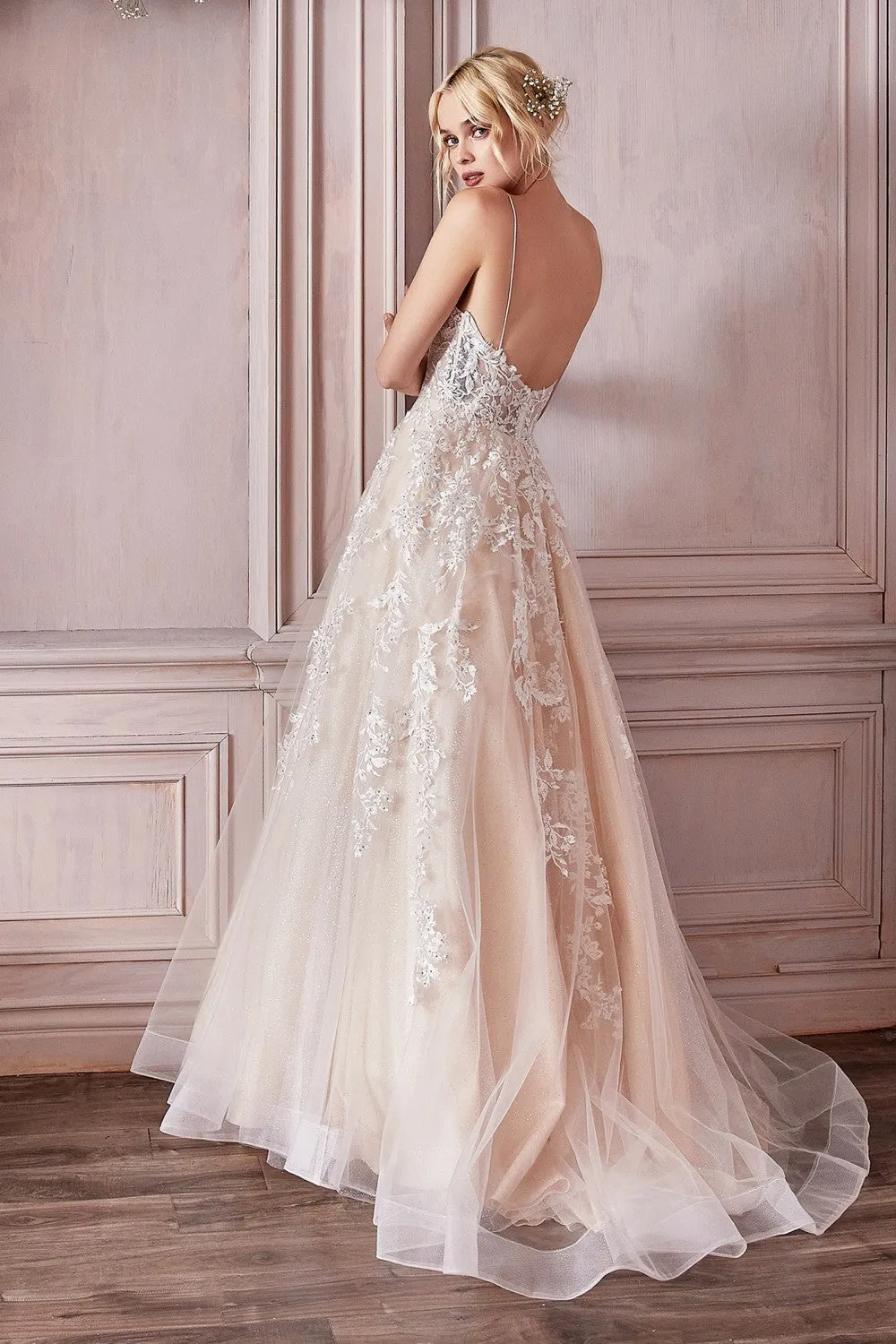 Aicha | Beige Embroidered Bridal Gown w/ Sequins sold by Boutique 1861 product image thumbnail 3