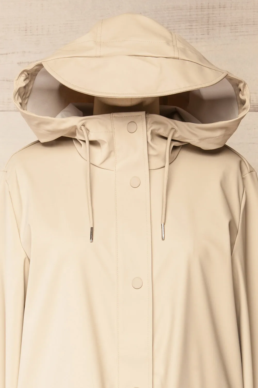 Rochester Beige | Button Up Hooded Raincoat sold by Boutique 1861 product image thumbnail 4