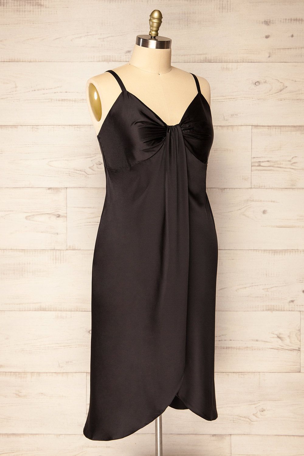Mikoo Black | Plus Size Midi V-Neck Slip Dress sold by Boutique 1861 product image thumbnail 3