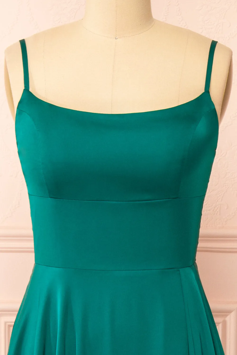 Darcy Green | Maxi Satin Dress w/ Slit sold by Boutique 1861 product image thumbnail 5