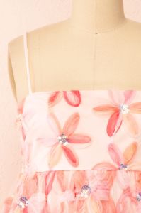 Paolina | Short Pink Floral Babydoll Dress sold by Boutique 1861
