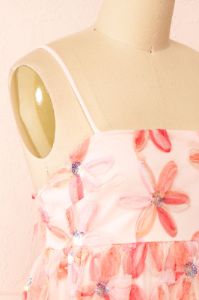 Paolina | Short Pink Floral Babydoll Dress sold by Boutique 1861