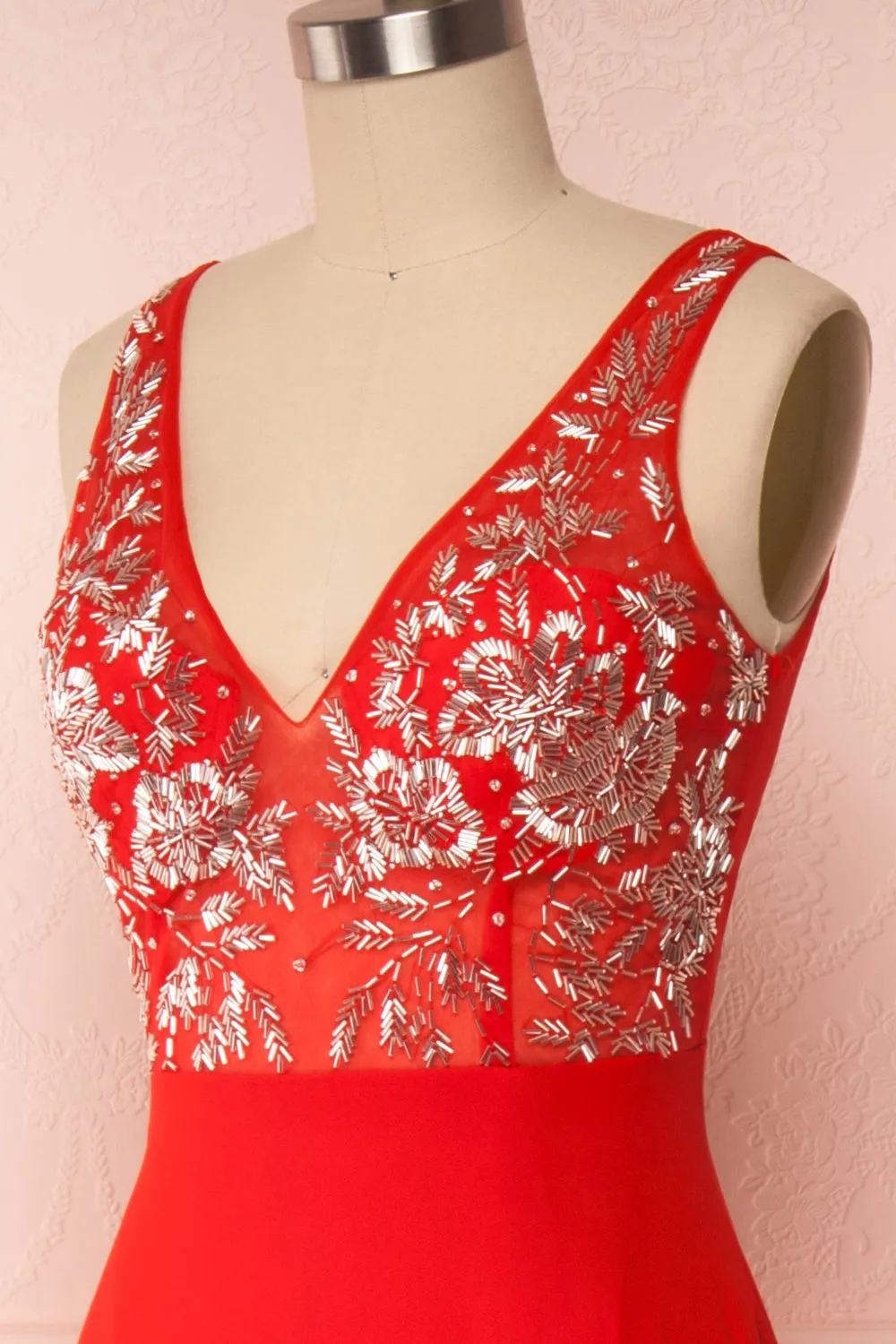 Esther Red | Maxi Prom Dress with Slit sold by Boutique 1861 product image thumbnail 5