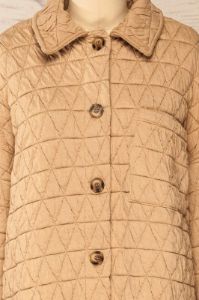 Cugas |  Beige Oversized Quilted Shacket sold by Boutique 1861