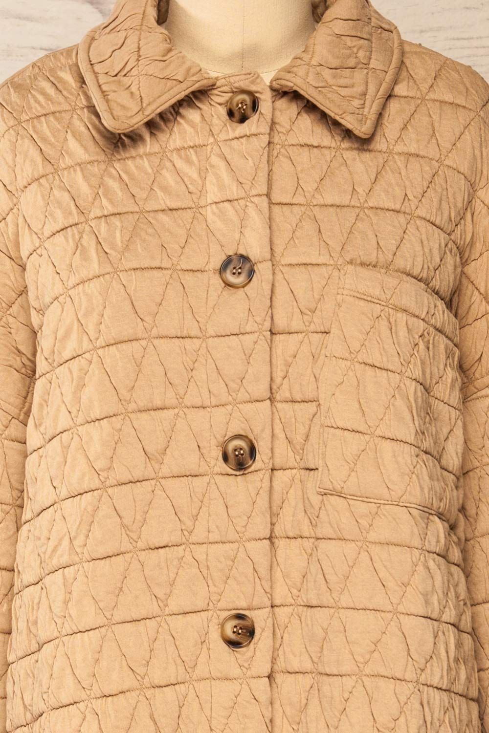 Cugas | Beige Oversized Quilted Shacket sold by Boutique 1861 product image thumbnail 4