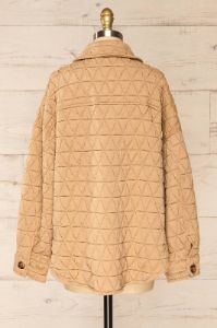 Cugas |  Beige Oversized Quilted Shacket sold by Boutique 1861