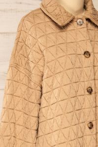 Cugas |  Beige Oversized Quilted Shacket sold by Boutique 1861