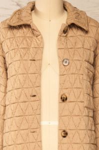 Cugas |  Beige Oversized Quilted Shacket sold by Boutique 1861