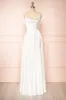 Moira Ivory | Bridal Cowl Neck Satin Gown with High Slit sold by Boutique 1861
