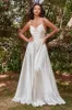 Moira Ivory | Bridal Cowl Neck Satin Gown with High Slit sold by Boutique 1861