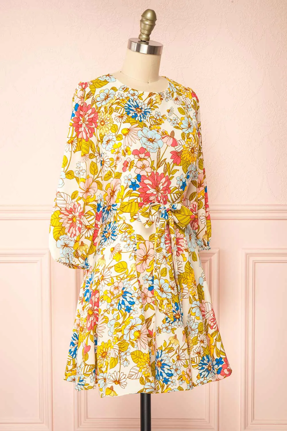 Zaira | Short Floral Dress with 3/4 Sleeves sold by Boutique 1861 product image thumbnail 3