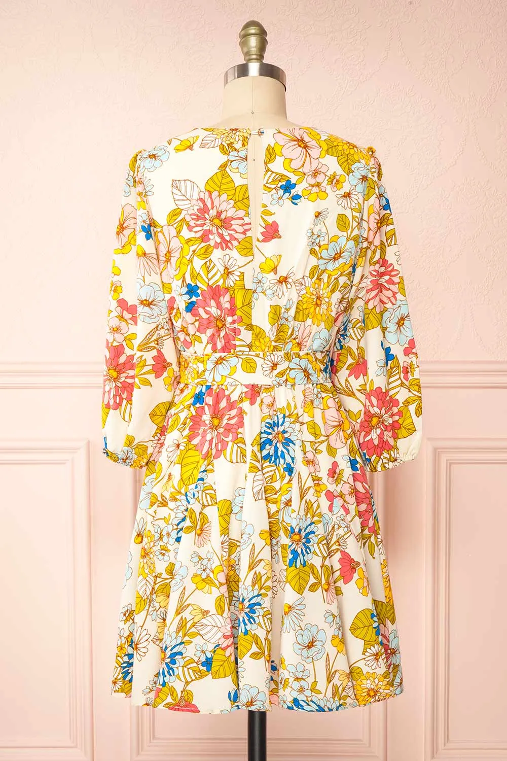 Zaira | Short Floral Dress with 3/4 Sleeves sold by Boutique 1861 product image thumbnail 5