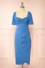 Indiyah | Blue Chiffon Midi Dress sold by Boutique 1861