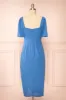 Indiyah | Blue Chiffon Midi Dress sold by Boutique 1861