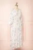 Marla | Long Sleeve White Floral Midi Dress sold by Boutique 1861