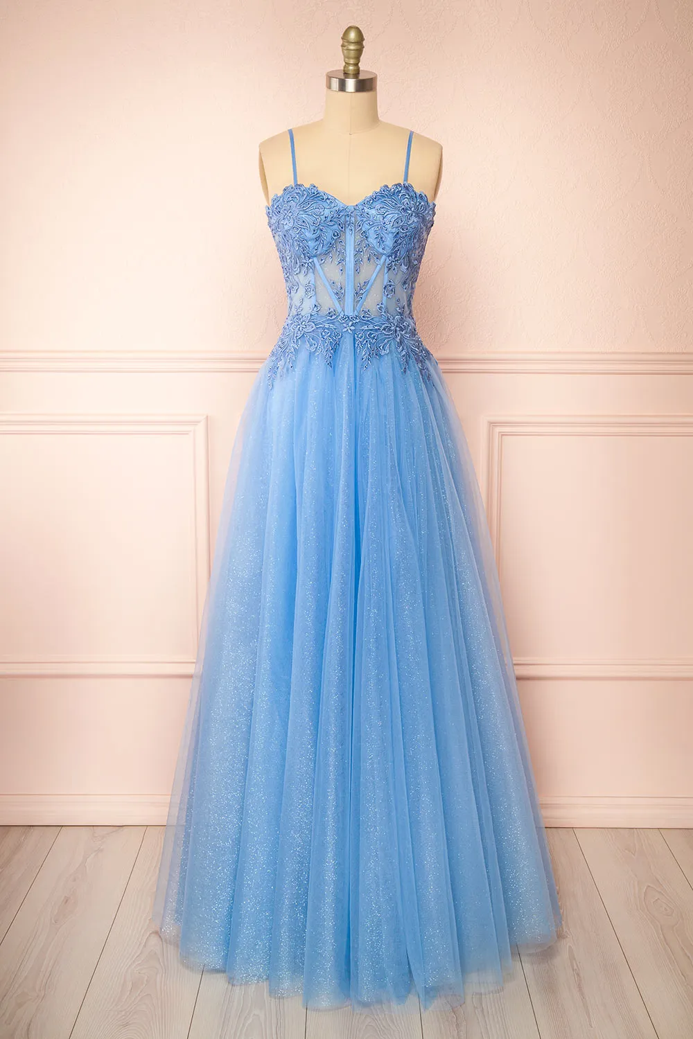 Penelope Blue | Sparkling Tulle Maxi Dress sold by Boutique 1861