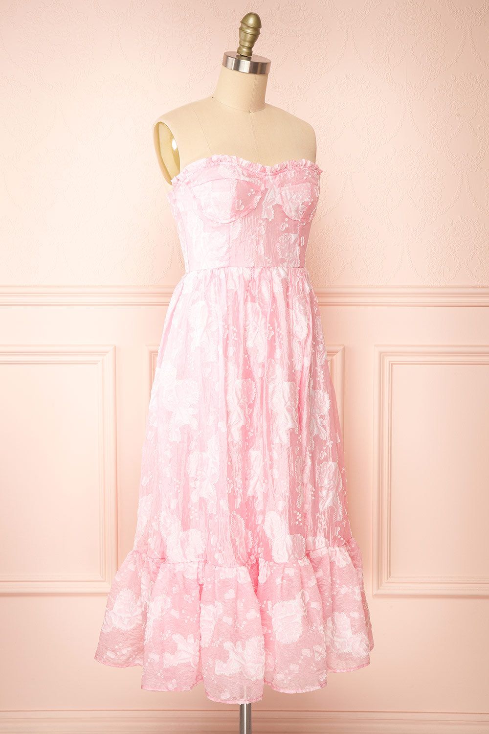 Signy | Bustier Floral Midi Dress w/ Removable Straps sold by Boutique 1861 product image thumbnail 4