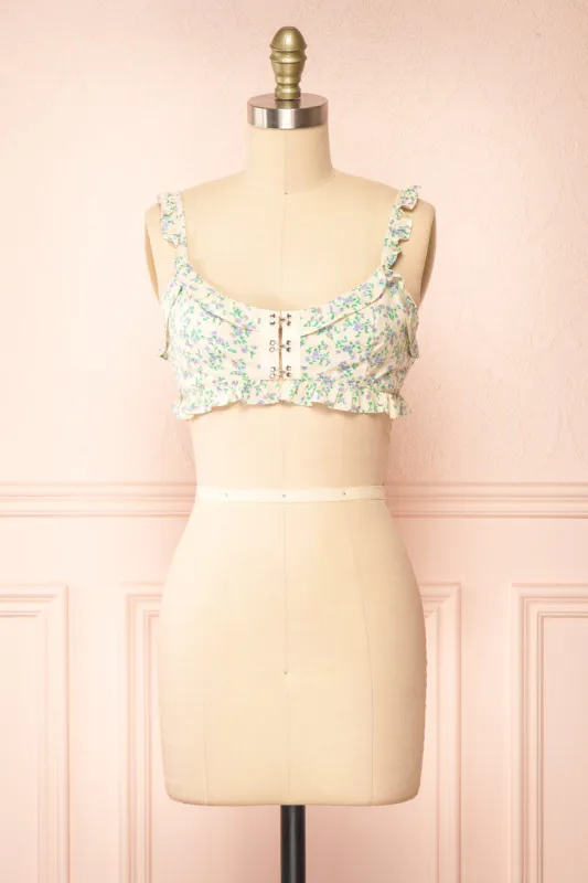 Isolde | Floral Crop Top w/ Front Hooks sold by Boutique 1861