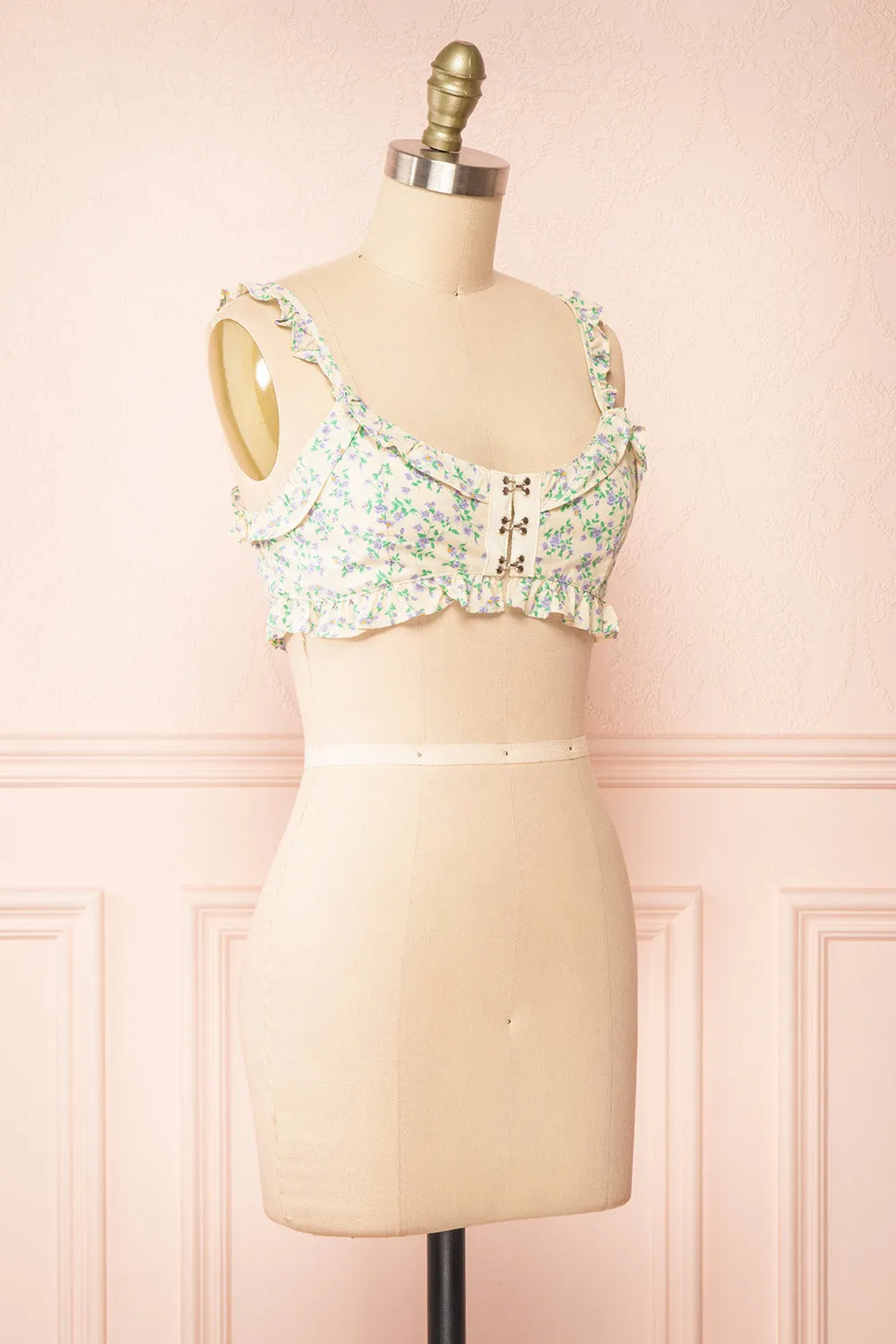 Isolde | Floral Crop Top w/ Front Hooks sold by Boutique 1861 product image thumbnail 3