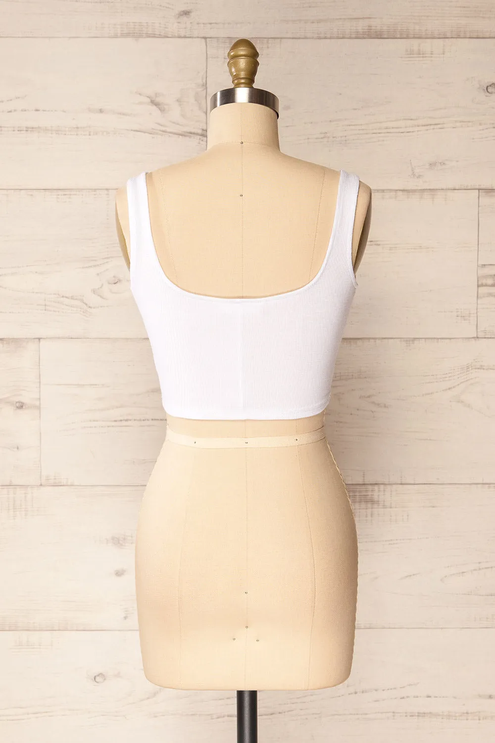 Taipei White | Cropped Ribbed Cami Top sold by Boutique 1861 product image thumbnail 5