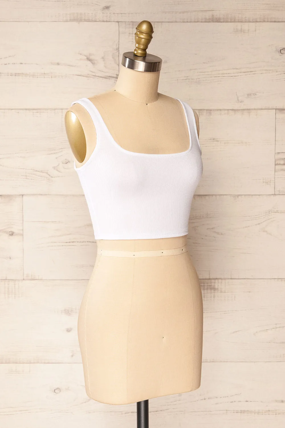 Taipei White | Cropped Ribbed Cami Top sold by Boutique 1861 product image thumbnail 3